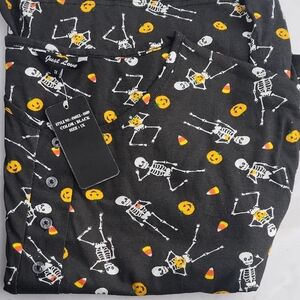 Just Love Halloween Skeleton Pajama Dress - Black